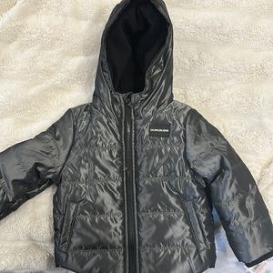 NWT Calvin Klein Toddler Gray Metallic Down Jacket with Hood Size 2t Unisex